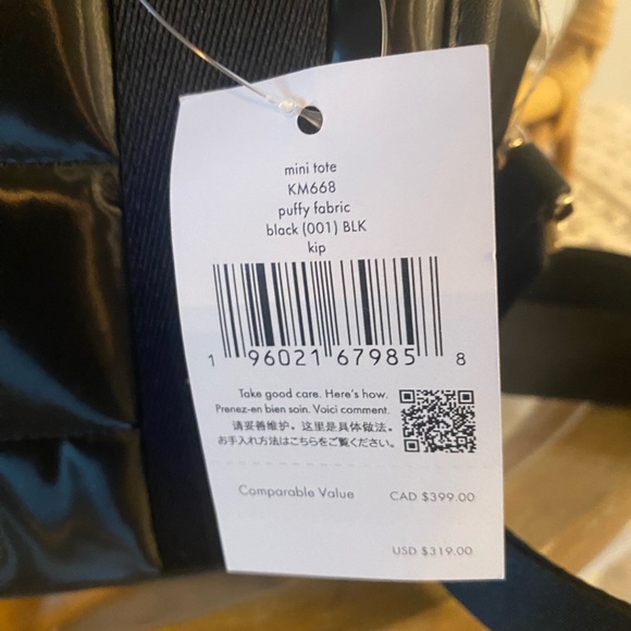 NWT Kate Spade Black Kip Mini Puffy Tote - Picture 7 of 8